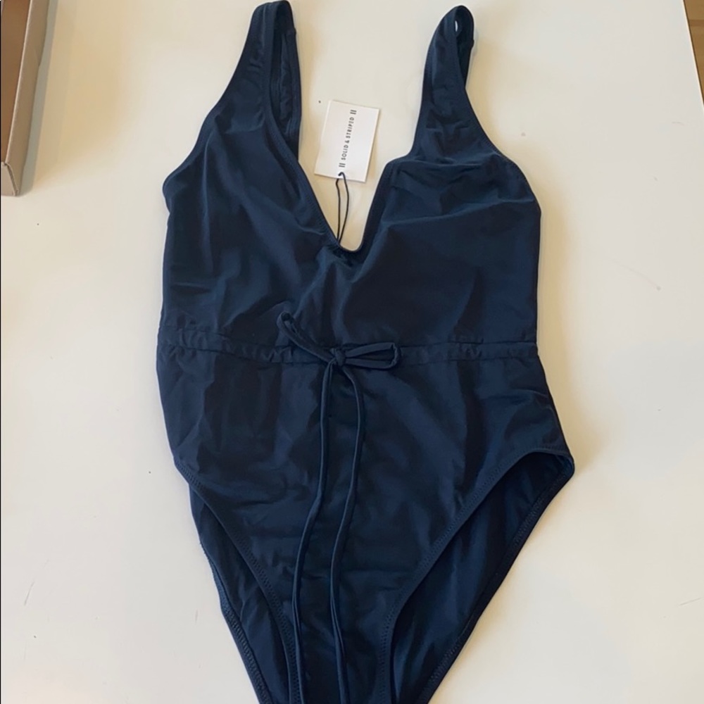 Solid & Striped Michelle Tie One Piece in Black